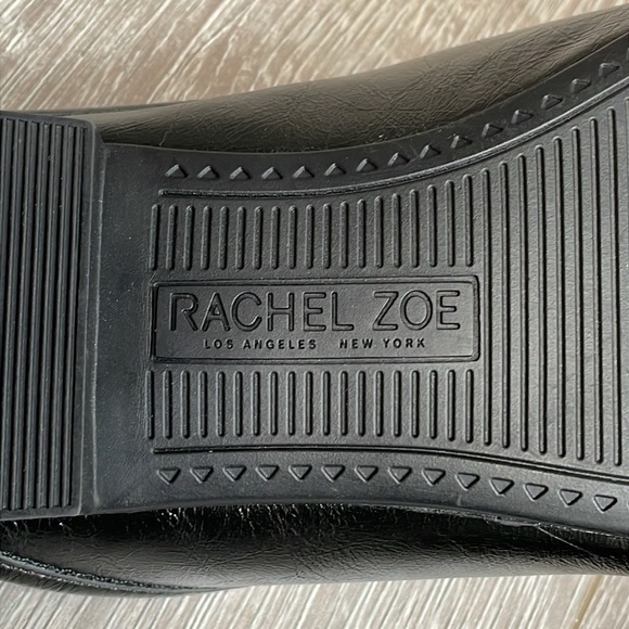 NWOT Rachel Zoe Alani Black Almond Toe Slip On Mule Loafer Silver Toe Accent 8 - Picture 9 of 16